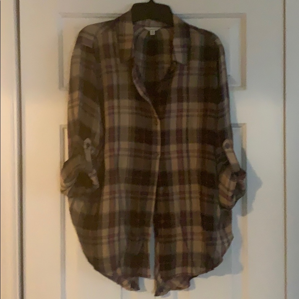 Max Studio button up plaid shirt